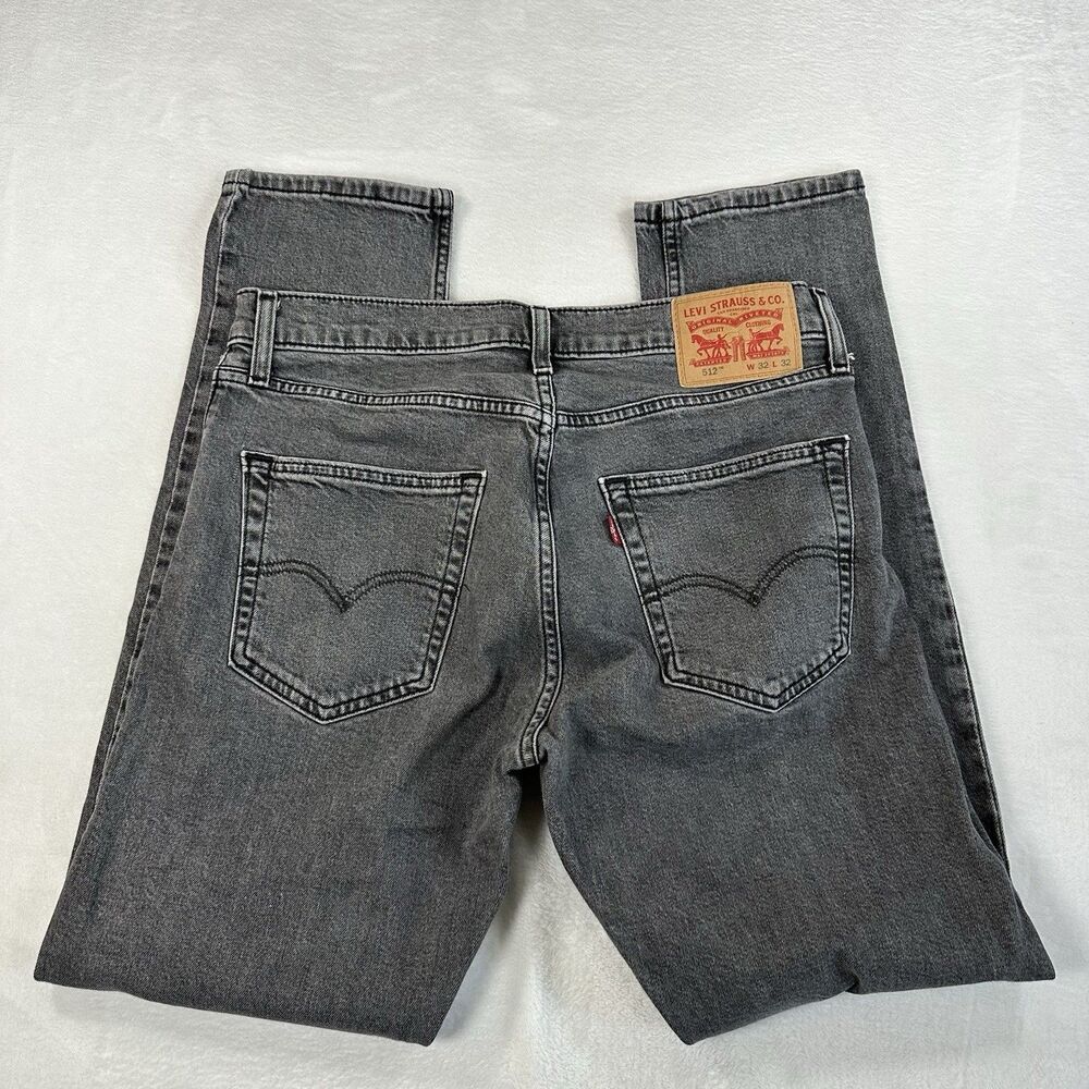 Levi’s 512 Slim Taper Jeans‎ Mens 32x32 Gray Washed Denim Stretch Casual Pants